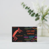 Feathers Kokopelli Logo Business Card Visitenkarte (Stehend Vorderseite)