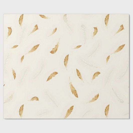 Feathers Luxury Modern Boho Collection Geschenkpapier (Flach)