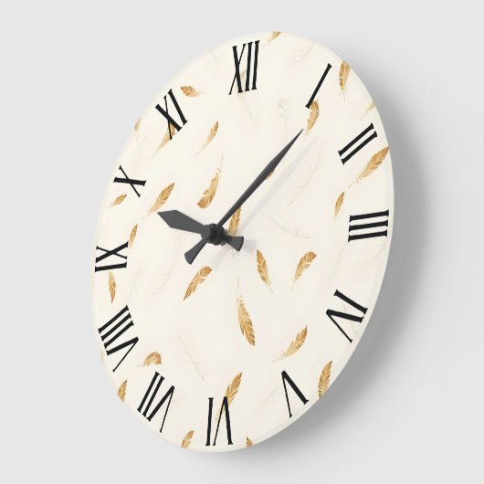 Feathers Luxury Modern Boho Collection Große Wanduhr (Winkel)
