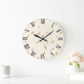 Feathers Luxury Modern Boho Collection Große Wanduhr (Zuhause)