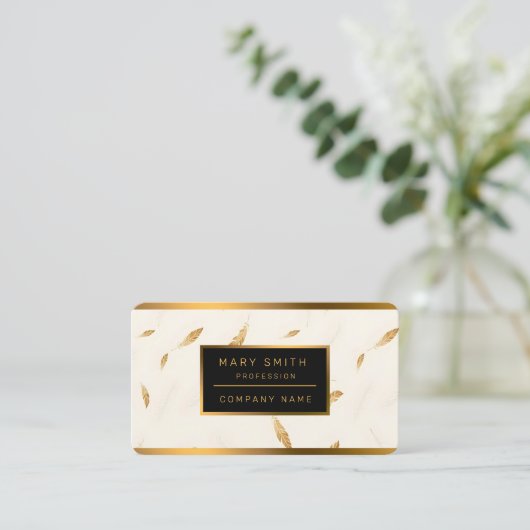 Feathers Luxury Modern Boho Collection Visitenkarte (Stehend Vorderseite)