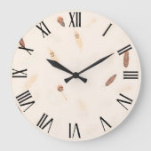 Feathers Luxury Popular Boho Collection Große Wanduhr (Vorderseite)