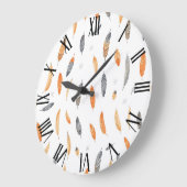 Feathers Luxury Trendy Boho Collection Große Wanduhr (Winkel)