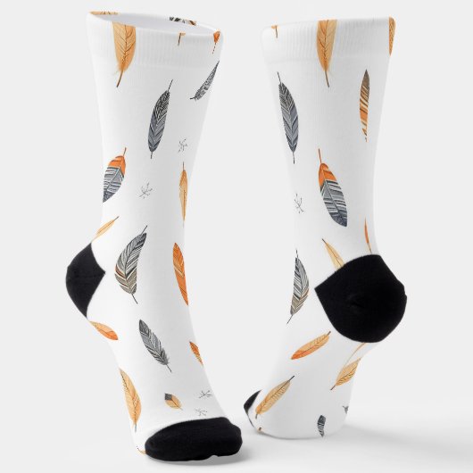 Feathers Luxury Trendy Boho Collection Socken (Gewinkelt)