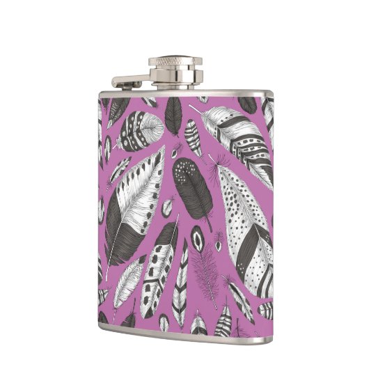 Feathers-Muster Flachmann (Links)