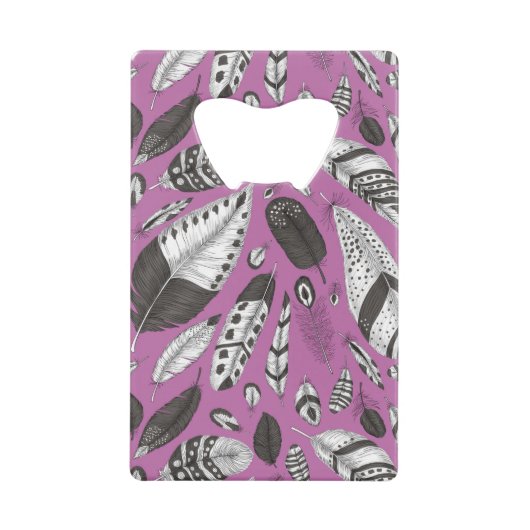 Feathers-Muster Geldbeutel Flaschenöffner (Vorderseite)