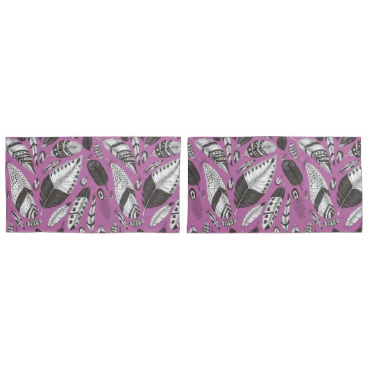 Feathers-Muster Kissenbezug (Vorderseite-Set)