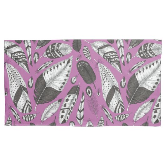 Feathers-Muster Kissenbezug (Vorderseite-Links)