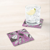 Feathers-Muster Rechteckiger Pappuntersetzer (Vor Ort)