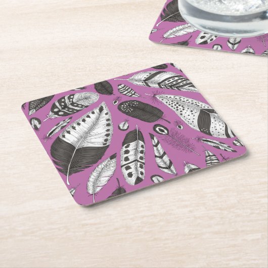 Feathers-Muster Rechteckiger Pappuntersetzer (angewinkelt)