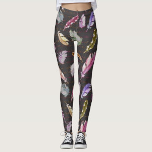 Feathers Note: Watercolor Bird Muster. Leggings