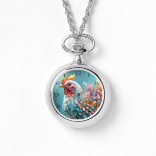 "Feathers of Color: The Rainbow Chicken" Armbanduhr