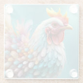 "Feathers of Color: The Rainbow Chicken" Glasuntersetzer (Rückseite)
