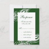 Feathers on Emerald Green UAWG RSVP Karte (Vorderseite)