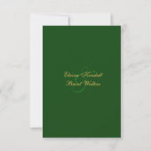 Feathers on Emerald Green UAWG RSVP Karte (Rückseite)