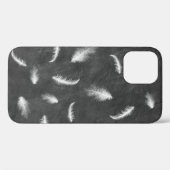 Feathers on Grey Leather Case-Mate iPhone Case (Rückseite (Horizontal))