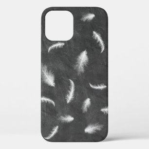 Feathers on Grey Leather Case-Mate iPhone Case