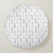 FEATHERS PASTEL PATTERN CUSHION RUNDES KISSEN (Vorderseite)