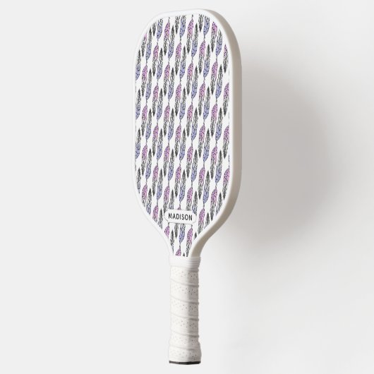 Feathers Pattern individuelle Name Pickleball Schläger (Links)
