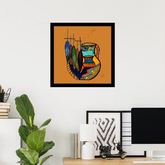 Feathers & Pot Poster (Heimbüro)