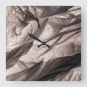 Feathers Quadratische Wanduhr (Vorderseite)