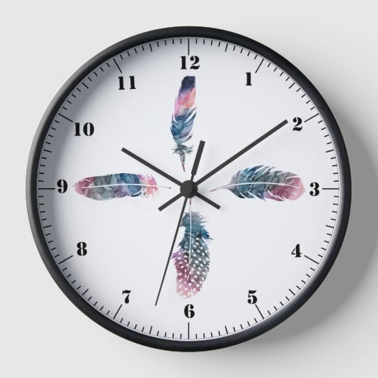 "Feathers Wall" Uhr (Vorderseite)