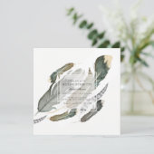 Feathers Wasserfarbe | BRAUTPARTY Einladung (Stehend Vorderseite)