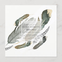 Feathers Wasserfarbe | BRAUTPARTY Einladung