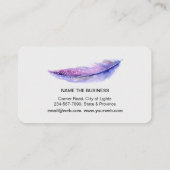 Feathers Watercolor Boho Bird Girly Chic Visitenkarte (Rückseite)
