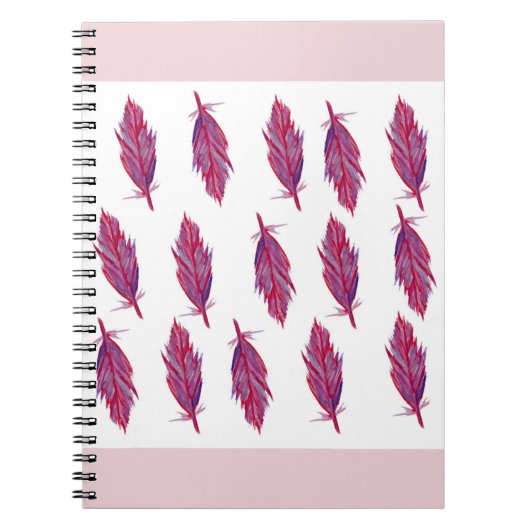 Feathers Watercolor Foto Notebook (80 Seiten B&W) Notizblock (Vorderseite)