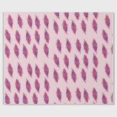 Feathers Watercolor Red Pink Wrapping Paper Geschenkpapier (Flach)
