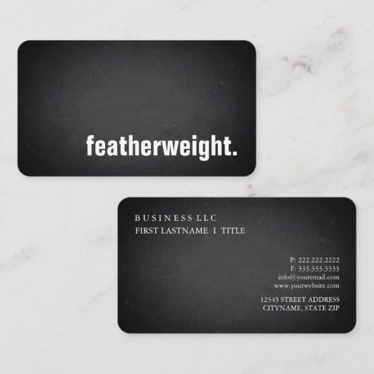 featherweight. Modern Blackboard Professional Visitenkarte (Vorne/Hinten)