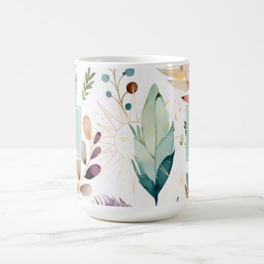 Feathery Blumenmuster Custom Tasse (Mittel)