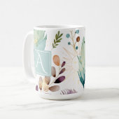 Feathery Blumenmuster Custom Tasse (Vorderseite Links)