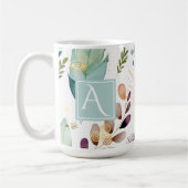 Feathery Blumenmuster Custom Tasse (Links)
