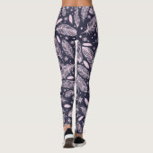 Feathery Fantasy: Romantische Musterkreation Leggings (Rückseite)