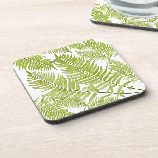 Feathery Fern auf einem Untersetzer-Set Getränkeuntersetzer (Linke Seite)