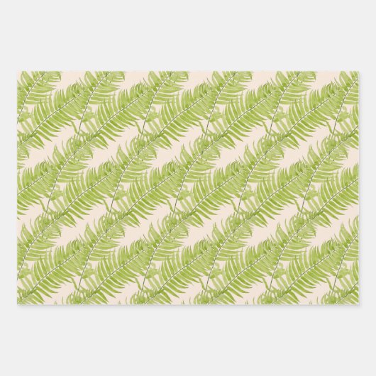 Feathery Fern auf einem Wrapping Paper-Set Geschenkpapier Set (Vorderseite 3)