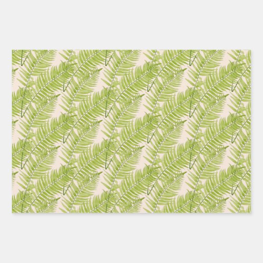Feathery Fern auf einem Wrapping Paper-Set Geschenkpapier Set (Vorderseite 2)