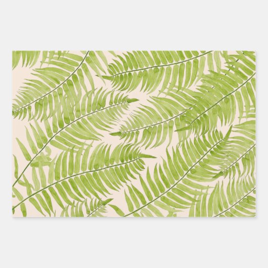 Feathery Fern auf einem Wrapping Paper-Set Geschenkpapier Set (Vorderseite)