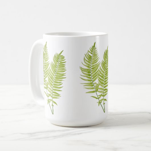 Feathery Fern auf einer klassischen Tasse (Vorderseite Links)
