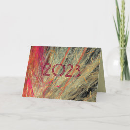 Feathery Fraktal New Year Custom Feiertagskarte