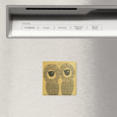 Feathery Lines Owl Magnet (In Situ (Geschirrspüler))