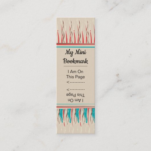 Feathery Paint Stroke Muster Mini Page Marker Visitenkarte (Vorderseite)