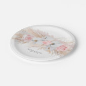 Feathery Pampas Grass and White Orchids Hochzeit Pappteller (Schrägansicht)