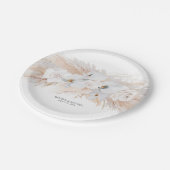 Feathery Pampas Grass and White Orchids Hochzeit Pappteller (Schrägansicht)
