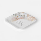 Feathery Pampas Grass White Orchids Brautparty Pappteller (Gewinkelt)