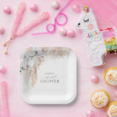 Feathery Pampas Grass White Orchids Brautparty Pappteller (Party)