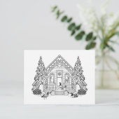 Feb-Haus Feiertagspostkarte (Stehend Vorderseite)