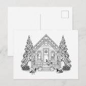 Feb-Haus Feiertagspostkarte (Vorne/Hinten)